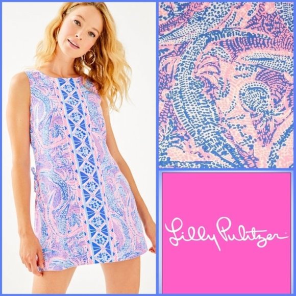 Lilly Pulitzer Pink and Blue Sleeveless Dress - Picture 3 of 10